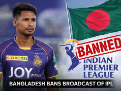 After Mustafizur was rejected, the Bangladesh ministry ordered a halt to IPL broadcasts.