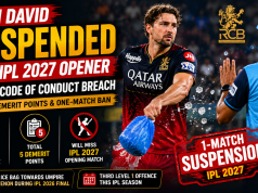 Tim David Suspended for IPL 2027 Opener After Breach
